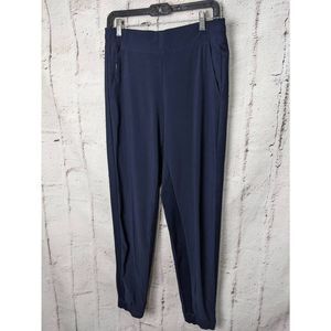 Athleta Brooklyn Jogger Womens 10 T Tall Navy Ankle Cuffed Stretch High Waist